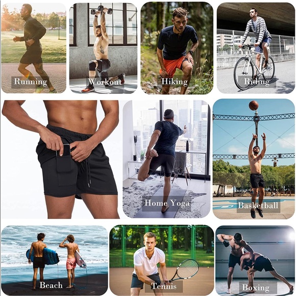 2 in 1 Athletics Shorts - Navy Blue - Picture 4 of 6